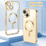 Vaku ® Apple iPhone 15 Plus Luxury Electroplated Magnetic Magsafe Camera Protection TPU Back Cover Case