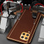 Vaku ® Samsung Galaxy M53 5G Luxemberg Series Leather Stitched Gold Electroplated Soft TPU Back Cover