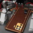Vaku ® Oppo F19 Pro Luxemberg Series Leather Stitched Gold Electroplated Soft TPU Back Cover
