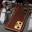 Vaku ® Redmi Note 10 Pro Max Luxemberg Leather Stitched Gold Electroplated Soft TPU Back Cover