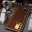 Vaku ® Samsung Galaxy A21s Luxemberg Leather Stitched Gold Electroplated Soft TPU Back Cover