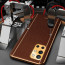 Vaku ® OnePlus 9R Luxemberg Series Leather Stitched Gold Electroplated Soft TPU Back Cover