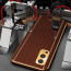 Vaku ® OnePlus Nord 2 Luxemberg Series Leather Stitched Gold Electroplated Soft TPU Back Cover