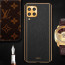 Vaku ® Samsung Galaxy M53 5G Luxemberg Series Leather Stitched Gold Electroplated Soft TPU Back Cover