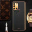 Vaku ® Samsung Galaxy A21s Luxemberg Leather Stitched Gold Electroplated Soft TPU Back Cover