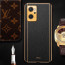 Vaku ® Oppo K10 4G Luxemberg Series Leather Stitched Gold Electroplated Soft TPU Back Cover