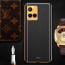 Vaku ® Vivo Y21G  Luxemberg Series Leather Stitched Gold Electroplated Soft TPU Back Cover
