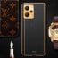 Vaku ® Xiaomi Redmi Note 12 5G Luxemberg Series Leather Stitched Gold Electroplated Soft TPU Back Cover