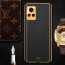 Vaku ® Vivo V20 Luxemberg Series Leather Stitched Gold Electroplated Soft TPU Back Cover