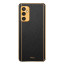 Vaku ® Samsung Galaxy A14 Luxemberg Series Leather Stitched Gold Electroplated Soft TPU Back Cover