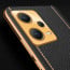 Vaku ® Xiaomi Redmi Note 12 5G Luxemberg Series Leather Stitched Gold Electroplated Soft TPU Back Cover