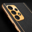 Vaku ® Samsung Galaxy A32 4G Luxemberg Series Leather Stitched Gold Electroplated Soft TPU Back Cover