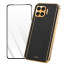 Vaku ® 2In1 Combo Oppo F17 Pro Luxemberg Leather Stitched Gold Electroplated Case with 9H Shatterproof Tempered Glass