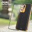 Vaku ® 2In1 Combo Oppo F19 Pro Plus Luxemberg Leather Stitched Gold Electroplated Case with with ESD Anti-Static Shatterproof Tempered Glass