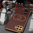 Vaku ® Oppo F17 Skylar Leather Pattern Gold Electroplated Soft TPU Back Cover