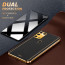 Vaku ® 2In1 Combo Samsung Galaxy M31 Luxemberg Leather Stitched Gold Electroplated Case with 9H Shatterproof Tempered Glass