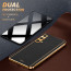 Vaku ® 2In1 Combo OnePlus Nord CE Luxemberg Leather Stitched Gold Electroplated Case with 9H Shatterproof Tempered Glass