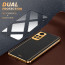 Vaku ® 2In1 Combo Redmi Note 11 Luxemberg Leather Stitched Gold Electroplated Case with 9H Shatterproof Tempered Glass