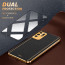 Vaku ® 2In1 Combo Oppo F19 Pro Plus Luxemberg Leather Stitched Gold Electroplated Case with with ESD Anti-Static Shatterproof Tempered Glass