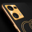 Vaku ® Oppo F21 Pro Skylar Leather Pattern Gold Electroplated Soft TPU Back Cover