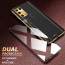 Vaku ® 2In1 Combo Samsung Galaxy M31 Luxemberg Leather Stitched Gold Electroplated Case with 9H Shatterproof Tempered Glass