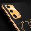 Vaku ® Oppo F19s Skylar Leather Pattern Gold Electroplated Soft TPU Back Cover