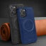 Vaku ® Vivo Y35 Maxtron Leather Stitched Magnetic Magsafe Non-Slip Grip Shockproof Back Cover