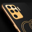 Vaku ® Oppo F19 Pro Skylar Leather Pattern Gold Electroplated Soft TPU Back Cover