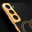 Vaku ® Samsung Galaxy S22 Skylar Leather Pattern Gold Electroplated Soft TPU Back Cover