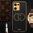 Vaku ® Oppo F21 Pro Skylar Leather Pattern Gold Electroplated Soft TPU Back Cover