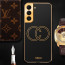 Vaku ® Samsung Galaxy S22 Skylar Leather Pattern Gold Electroplated Soft TPU Back Cover
