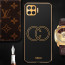 Vaku ® Oppo F17 Skylar Leather Pattern Gold Electroplated Soft TPU Back Cover