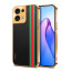 Vaku ® Oppo Reno8 5G Felix Line Leather Stitched Gold Electroplated Soft TPU Back Cover Case