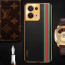 Vaku ® Oppo Reno8 5G Felix Line Leather Stitched Gold Electroplated Soft TPU Back Cover Case