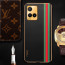 Vaku ® Vivo Y21T Felix Line Leather Stitched Gold Electroplated Soft TPU Back Cover Case