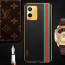 Vaku ® Vivo T1X Felix Line Leather Stitched Gold Electroplated Soft TPU Back Cover Case