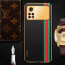 Vaku ® Xiaomi Poco X4 Pro 5G Felix Line Leather Stitched Gold Electroplated Soft TPU Back Cover Case