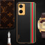 Vaku ® Oppo A76 Felix Line Leather Stitched Gold Electroplated Soft TPU Back Cover Case