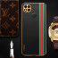 Vaku ® Xiaomi Redmi 10A Felix Line Leather Stitched Gold Electroplated Soft TPU Back Cover Case