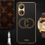Vaku ® Vivo Y100A 5G Skylar Leather Pattern Gold Electroplated Soft TPU Back Cover