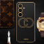Vaku ® Samsung Galaxy A55 5G Skylar Leather Pattern Gold Electroplated Soft TPU Back Cover