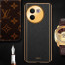 Vaku ® Vivo V30e 5G Luxemberg Leather Pattern Gold Electroplated Soft TPU Back Cover