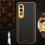 Vaku ® OnePlus Nord CE4 Luxemberg Leather Pattern Gold Electroplated Soft TPU Back Cover