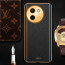 Vaku ® Vivo T3x 5G Luxemberg Leather Pattern Gold Electroplated Soft TPU Back Cover