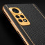 Vaku ® Redmi Note 11 Luxemberg Series Leather Stitched Gold Electroplated Soft TPU Back Cover