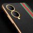 Vaku ® Vivo Y17s Felix Line Leather Stitched Gold Electroplated Soft TPU Back Cover Case