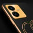 Vaku ® Vivo Y22 Skylar Leather Pattern Gold Electroplated Soft TPU Back Cover