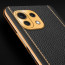 Vaku ® Xiaomi Mi 11 Lite Luxemberg Series Leather Stitched Gold Electroplated Soft TPU Back Cover