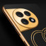 Vaku ® OnePlus Skylar Series Leather Stitched Gold Electroplated Soft TPU Back Cover