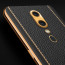 Vaku ® Oppo F11 Luxemberg Series Leather Stitched Gold Electroplated Soft TPU Back Cover